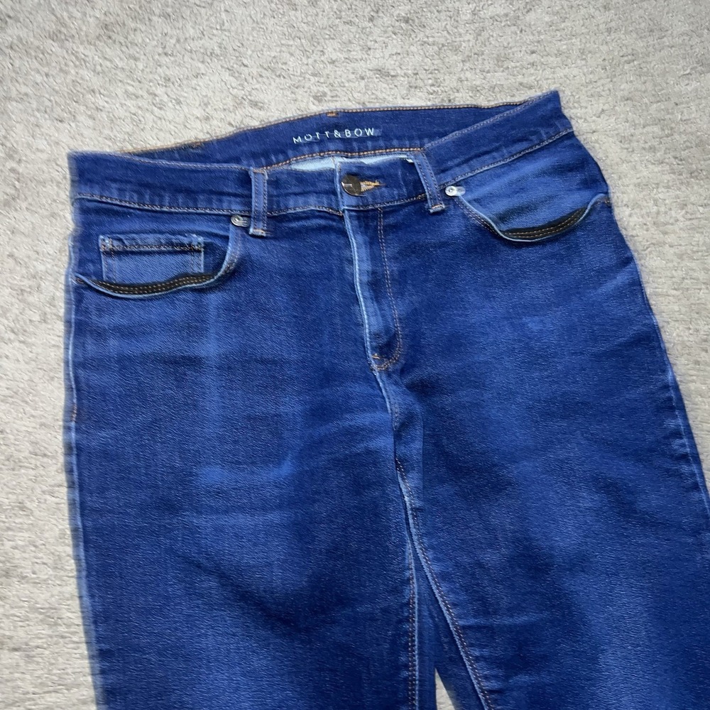 Mott & Bow Jeans Mens 32x32 Slim Straight Stretch Medium Wash Denim Blue Casual